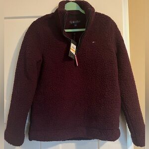 Dark burgundy women’s size S. Tommy Hilfiger mock neck fleece  NWT